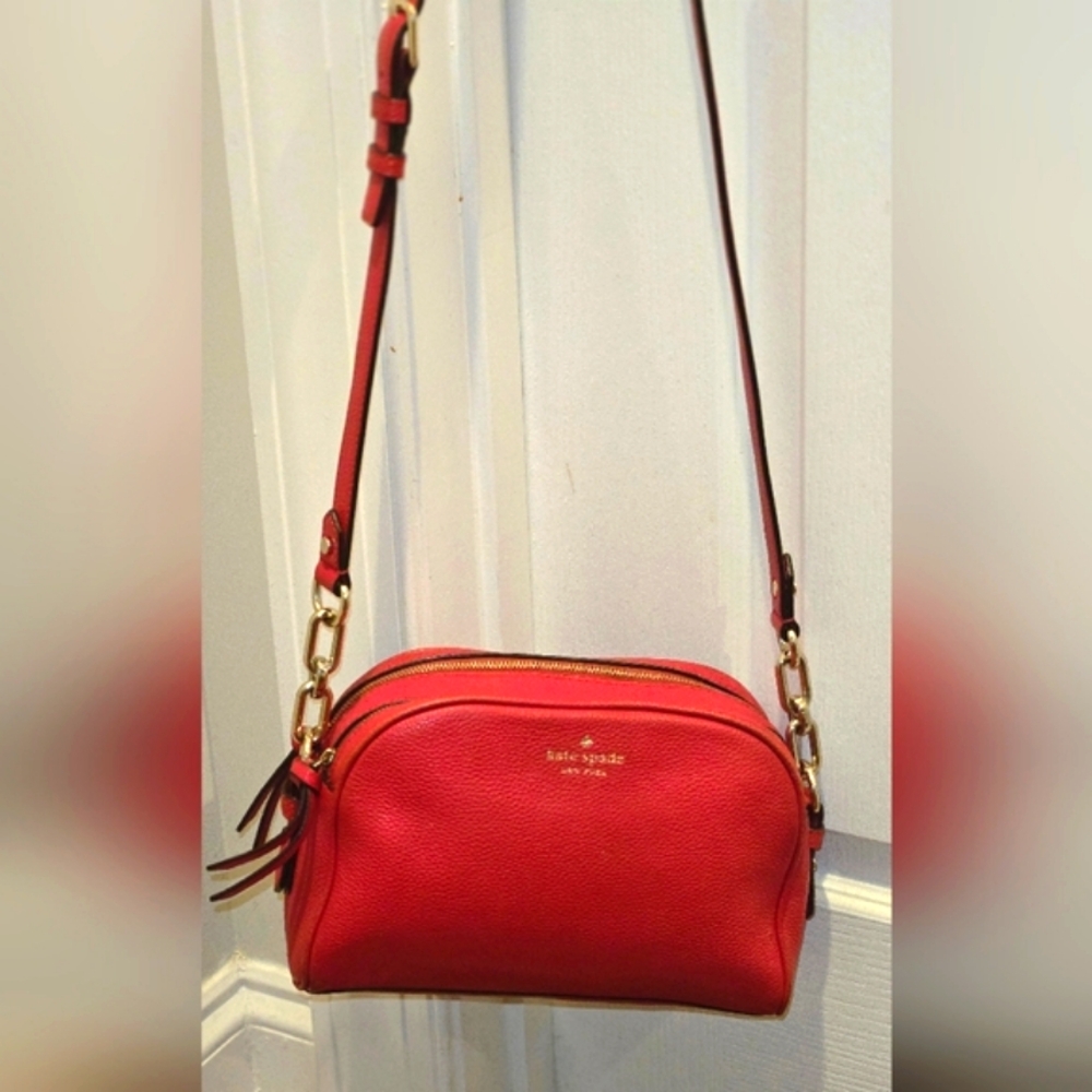 Kate Spade Red Leather Cross Body Purse